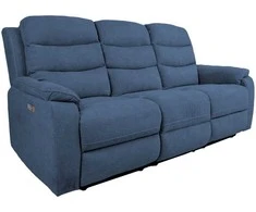 Sofa Home4You Elektrinis reglaineris MIMI, 3-vietu, mėlynas