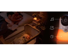 Elektroninė kūdikio stebėjimo kamera su naktine lempute Kinderkraft Niteeye Glow, balta