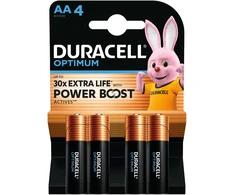 Elementai DURACELL OPTIMUM EXTRA LIFE, AA, 4 vnt