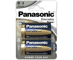 Elementai PANASONIC ALKALINE D, LR20PPG/2B, 2 vnt