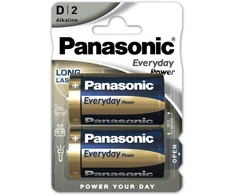 Elementai PANASONIC ALKALINE D, LR20PPG/2B, 2 vnt