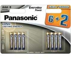 Elementai PANASONIC EVERYDAY POWER, LR03EPS/8B, AAA, 6 + 2 vnt.