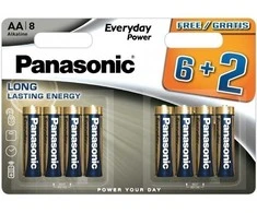 Elementai PANASONIC EVERYDAY POWER, LR6EPS/8B, AA, 6 + 2 vnt.