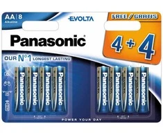 Elementai PANASONIC EVOLTA ALKLINE AA, 1,5V, 15A, LR6, 8 vnt. (4+4)