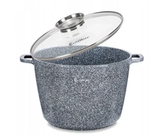 Elitehoff Aukšto granito katilas, STIKLINIS dangtelis, 32 cm. 15 litrų