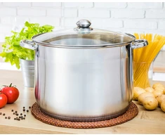 Elitehoff Didelis puodas su plieniniu dangteliu, stikliniu dangteliu, INDUKCIJA 28 cm. 10,1 l