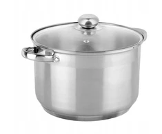 Elitehoff Didelis puodas su plieniniu dangteliu, stikliniu dangteliu, INDUKCIJA 28 cm. 10,1 l