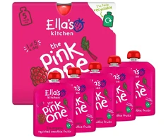 Ella's Kitchen BIO Rožinis ONE vaisių kokteilis su rabarbarais 6+ DESERTAS 5x90g
