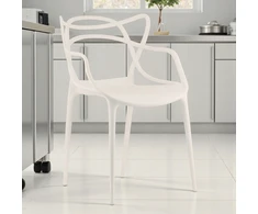 Elmeri LOFT Ecru ažūrinė kėdė. Modernus fotelio dizainas PREMIUM virtuvės svetainei