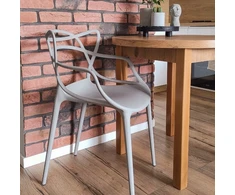 Elmeri LOFT Pilka ažūrinė kėdė, Modernus fotelio dizainas, PREMIUM Kitchen Living Room