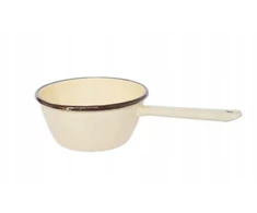 Elo Pol PADAŽO SAUGUS PUODAS EMALINIS PUODAS, KŪGINIS, KREMINIS, LYGUS, 12 cm