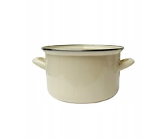 Emajlo Olkusz 35039 Emaliuotas puodas 18 cm 2,6 l grietinėlės EMALIA OLKUSZ