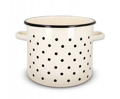 Emajlo Olkusz Emaliuotas puodas Olkusz Emalia DOTS, skersmuo 22 cm, 7 litrai