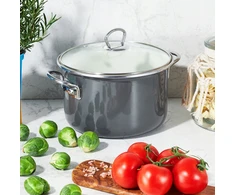 Emalia Olkusz 35196 OLKUSZ emaliuotas puodas, pilkas 22 cm 3,6 l