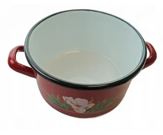 Emalia Olkusz Dekoruotas emaliuotas puodas Olkusz 1,7 l raudonas IF17001600ZDO