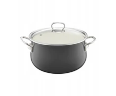 Emalia Olkusz Emaliuotas puodas 20cm 2.6l su dangčiu, pilkas, dujinė, indukcinė