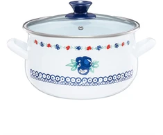 Emalia Olkusz Emaliuotas puodas su dangčiu, 2 l