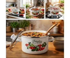 Emalia Pleszew Emaliuotas puodas 20cm 3,75L ENAMEL PLESZEW Kalina Indukcinės Tradicinės Dujos