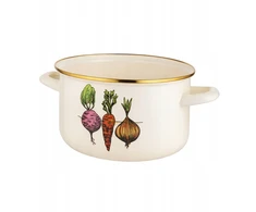 Emalia Pleszew Emaliuotas puodas 4L 20 cm Rožinis indas Olkusz indukcinis retro dujinis baltas