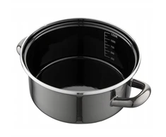 Emalia Pleszew Emaliuotas puodas su dangčiu 16 cm, 1.4 l, Metalico