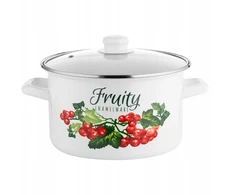 Emalia Pleszew Emaliuotas puodas Tradicinis paprastas puodas Kalina Emalia Polska 22cm 4.7L
