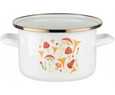 Emalia Pleszew Emaliuotas vazonas EMALINIS PLESZEW GRYBAS 20CM INDUKCINĖS DUJOS Baltas RAŠTAS 3,75L