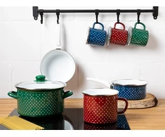 Emalia Pleszew RETRO emaliuotas puodas PLESZEW 16 CM 1,3 L