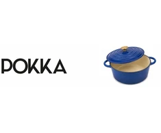 EMALINIS KETUS PUODAS SU DANGIU 22cm 3L POKKA INDUKCINĖ MĖLYNA 22cm
