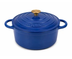 EMALINIS KETUS PUODAS SU DANGIU 24cm 4L POKKA INDUKCINĖ MĖLYNA 24cm