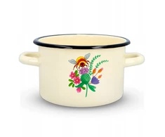 EMALINIS PUODAS AUKŠTAS 16 CM INDUKCINĖS DUJINĖS EMALINĖS TRAUKOS OLKUSZ LARGE 2 L