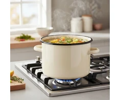 EMALINIS PUODAS AUKŠTAS 18CM INDUKCINĖS DUJINĖS EMALINĖS TRAUKOS OLKUSZ LARGE 3L