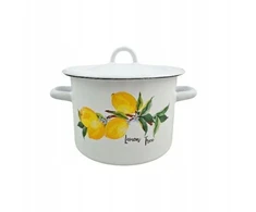 EMALINIS PUODAS SU DANČIU CITRINĖS EMALIS 4.5L 20CM NET-POL