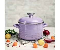 EMALINIS VIRTUVĖS PUODAS 2L 16cm METALAC PURPURINIS SU DANGIU DUJŲ INDUKCIJA