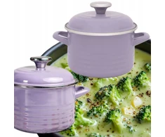 EMALINIS VIRTUVĖS PUODAS 2L 16cm METALAC PURPURINIS SU DANGIU DUJŲ INDUKCIJA