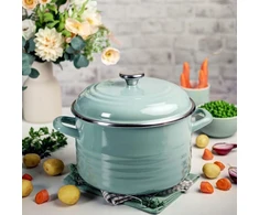 EMALINIS VIRTUVĖS PUODAS 6,75L 24CM METALAC Žalias SU INDUKCINIU dangteliu