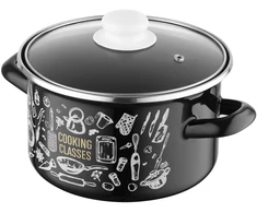 Emalio puodas Emalia Pleszew Kitchen Juodas 18 cm 3L dujų indukcija