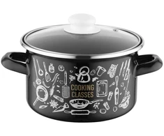 Emalio puodas Emalia Pleszew Kitchen Juodas 18 cm 3L dujų indukcija