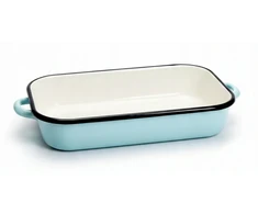 Emaliuota keptuvė Retro kepimo skarda 32x22cm mėtų