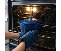 Emaliuotas ketaus puodas HAGE 4L 24 cm Mėlyna Gas Ceramics Indukcija