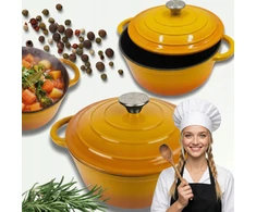 Atusa Emaliuotas ketaus puodas indukcinis orkaitės grilis HAGE 4L 24cm Garstyčios