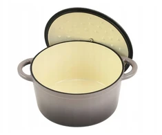 Krisberg Emaliuotas KETUS PUODAS 5,9L Emaliuotas su dangteliu INDUKCINĖ DUJINĖ ORŠINĖ 28cm