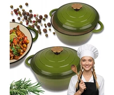 Emaliuotas KETUS PUODAS Indukcinis orkaitės grilis HAGE 4L 24 cm Alyvuogių