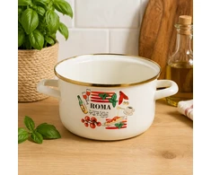 Emaliuotas puodas 2L 16cm ROMANO Emalia Pleszew indukcinės tradicinės dujos