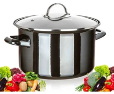 Emaliuotas puodas BANQUET METALIC Juodas 26cm, 6 L GAMINTI, didelis