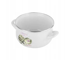 Emaliuotas puodas Emalia Pleszew Arti 16 cm 2L baltas, dujų indukcija