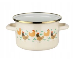 Emaliuotas puodas Emalia Pleszew Koko 20 cm 3,75L smėlio spalvos indukcinės dujos