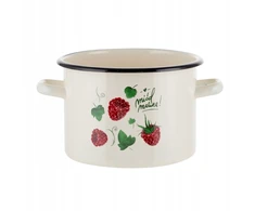 Emaliuotas puodas Emalia Pleszew Malina 18 cm 3,2L grietinėlės indukcinės dujos