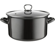 Emaliuotas puodas Emalia Pleszew Metalico 24 cm 5,6L juodos indukcinės dujos