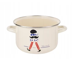 Emaliuotas puodas Emalia Pleszew Parisio 20 cm 4,2L baltas indukcijai