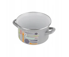 Emaliuotas puodas Emalia Pleszew Staffio 18 cm 2,6L su dangteliu, indukcinis